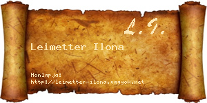 Leimetter Ilona névjegykártya